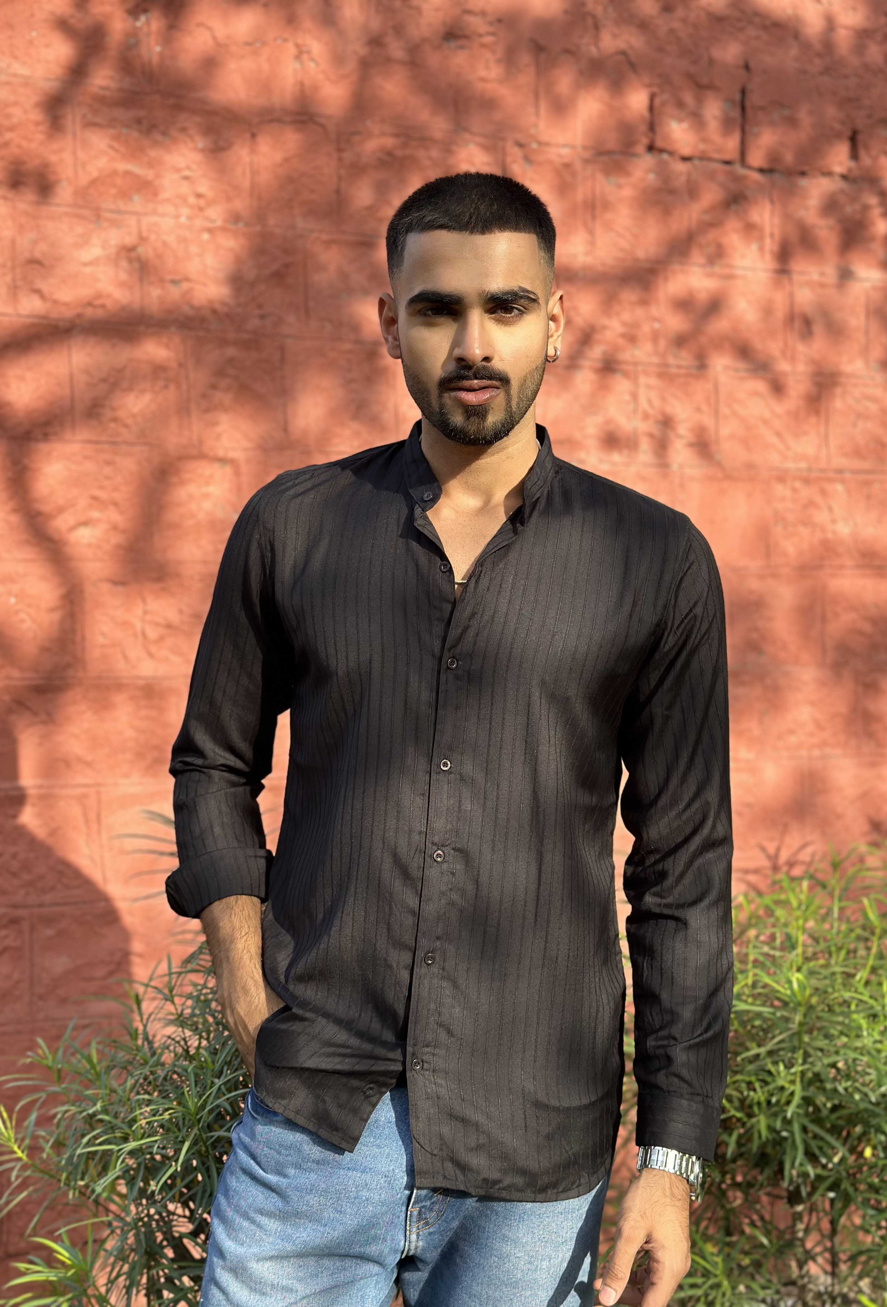 Black Striped Shirt
